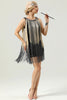 Load image into Gallery viewer, Black Sequin Sleeveless Cocktail Party Dress with Tassel