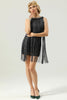 Load image into Gallery viewer, Black Sequin Sleeveless Cocktail Party Dress with Tassel