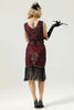 Load image into Gallery viewer, Golden V-neck 1920s Flapper Dress