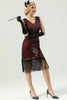 Load image into Gallery viewer, Golden V-neck 1920s Flapper Dress