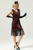 Load image into Gallery viewer, Golden V-neck 1920s Flapper Dress