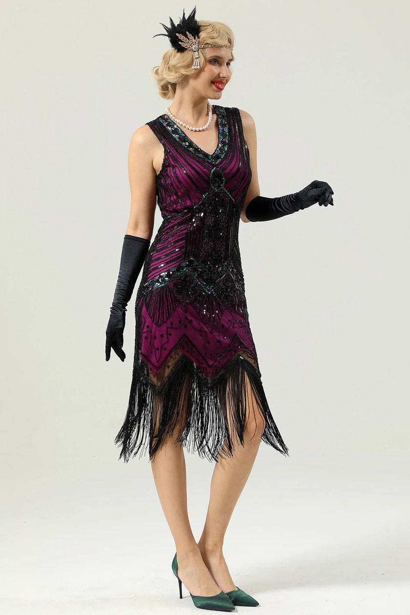 Load image into Gallery viewer, Pink 1920s Sleeveless Gatsby Dress