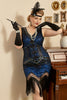 Load image into Gallery viewer, Sequin Dark Green Plus Size 1920s Flapper Dress