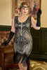 Load image into Gallery viewer, Gatsby Fringed Flapper Dress Roaring Plus Size 1920s Dress