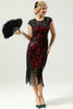 Load image into Gallery viewer, Burgundy Sequins 1920s Dress with Tassel