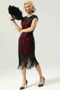 Load image into Gallery viewer, Burgundy Sequins 1920s Dress with Tassel