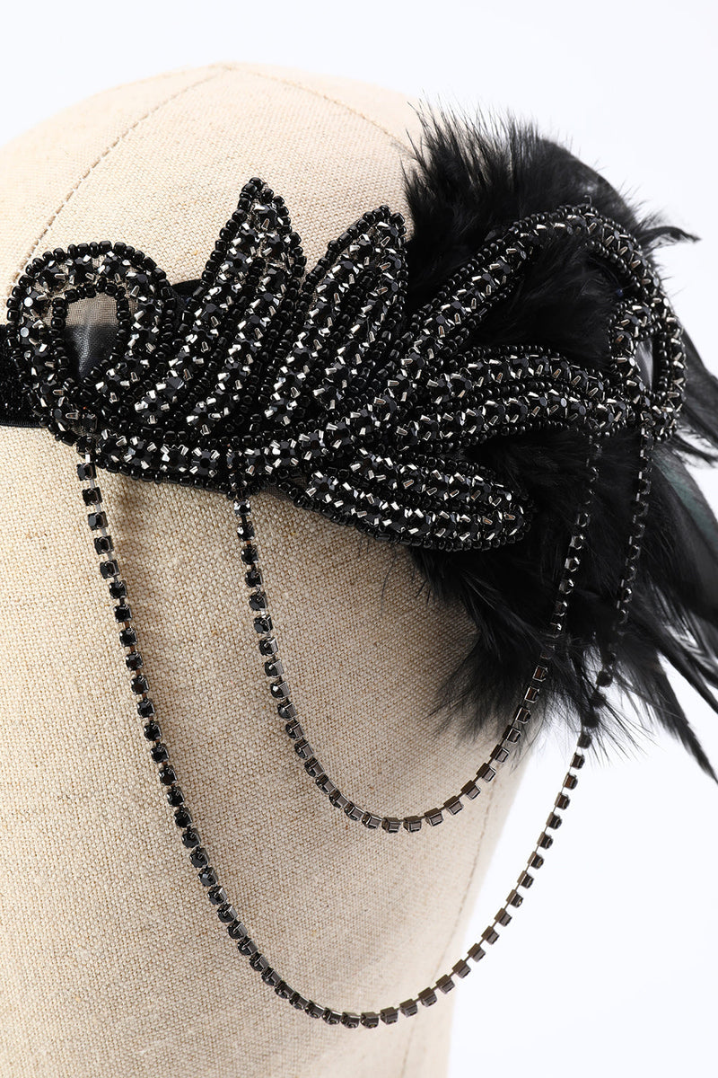 Load image into Gallery viewer, Black 1920s Party Accessories Sets