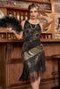 Load image into Gallery viewer, Sheath Black Seuqins Cocktail Dress with Tassel