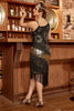 Load image into Gallery viewer, Sheath Black Seuqins Cocktail Dress with Tassel