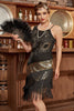 Load image into Gallery viewer, Sheath Black Seuqins Cocktail Dress with Tassel