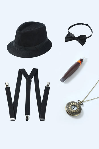 Red 1920s Accessories Set for Men