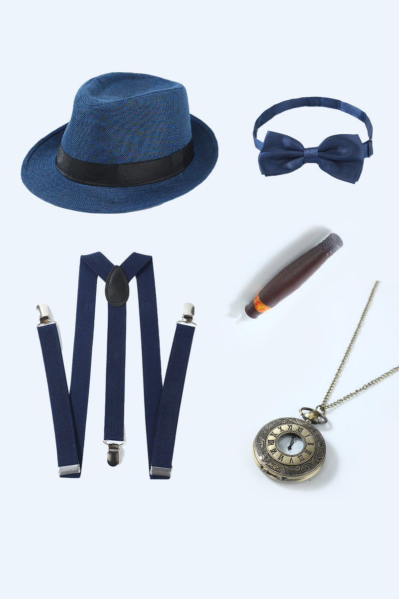 Load image into Gallery viewer, Black 1920s Accessories Set for Men