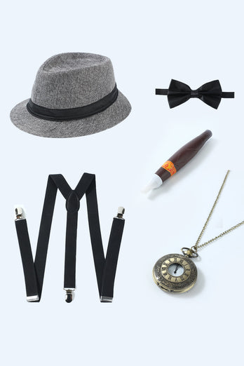 Black 1920s Accessories Set for Men