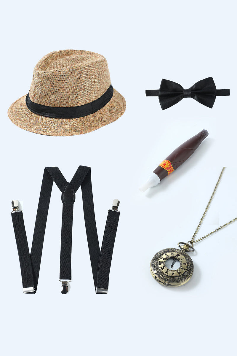 Load image into Gallery viewer, Black 1920s Accessories Set for Men