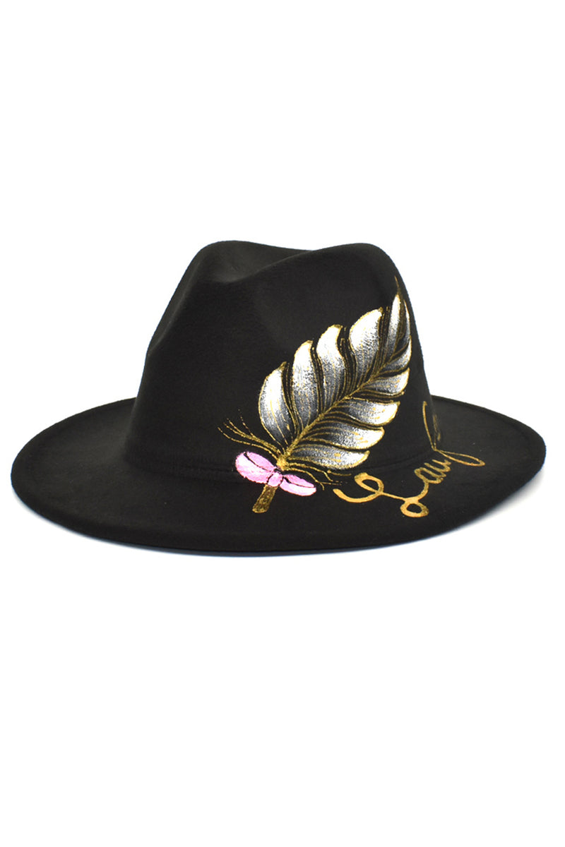 Load image into Gallery viewer, Black Heart Printed 1920s Bowler Hat