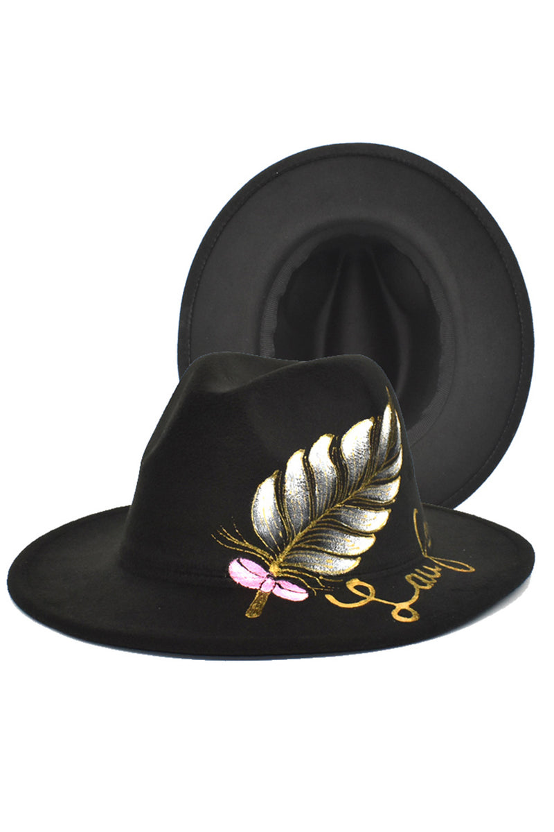 Load image into Gallery viewer, Black Heart Printed 1920s Bowler Hat