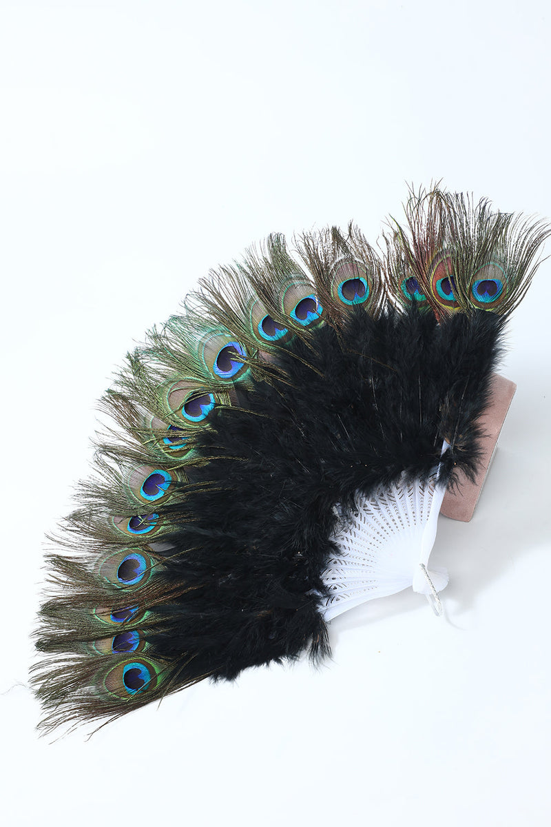 Load image into Gallery viewer, 1920s Accessory Peacock Feather Fan