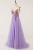 Load image into Gallery viewer, Light Blue Beading Tulle Prom Dress