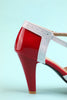 Load image into Gallery viewer, Vintage Red T-Strap Heels