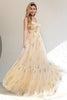 Load image into Gallery viewer, Champagne Embroidery Long Prom Dress