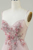 Load image into Gallery viewer, Blush Corset A-Line Long Prom Dress with Flowers